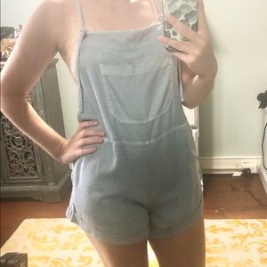 Billabong cotton tie strap overalls